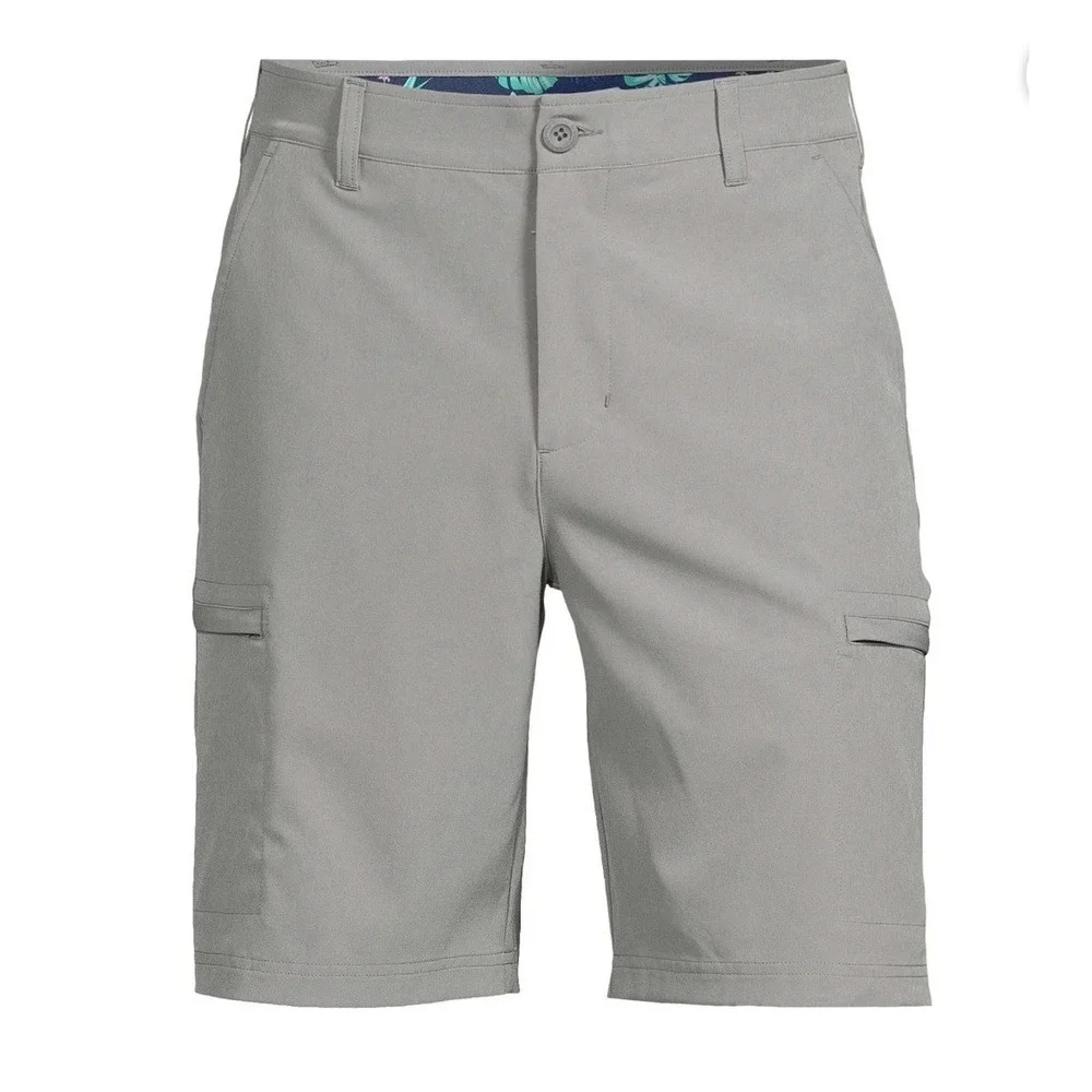 Birdie Bound-Big Men's-Cargo Golf Shorts-Inseam 9inch-Size 44-Light Gray